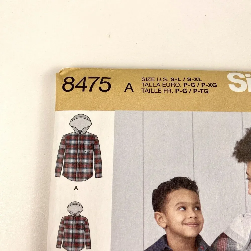 Simplicity 8475 SHACKETS Shirt Jackets Sewing Patterns Boys S-L & Men S-XL UNCUT